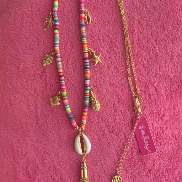 LILLY PULITZER long necklace (heishi, palm shells) - Picture 6 of 10